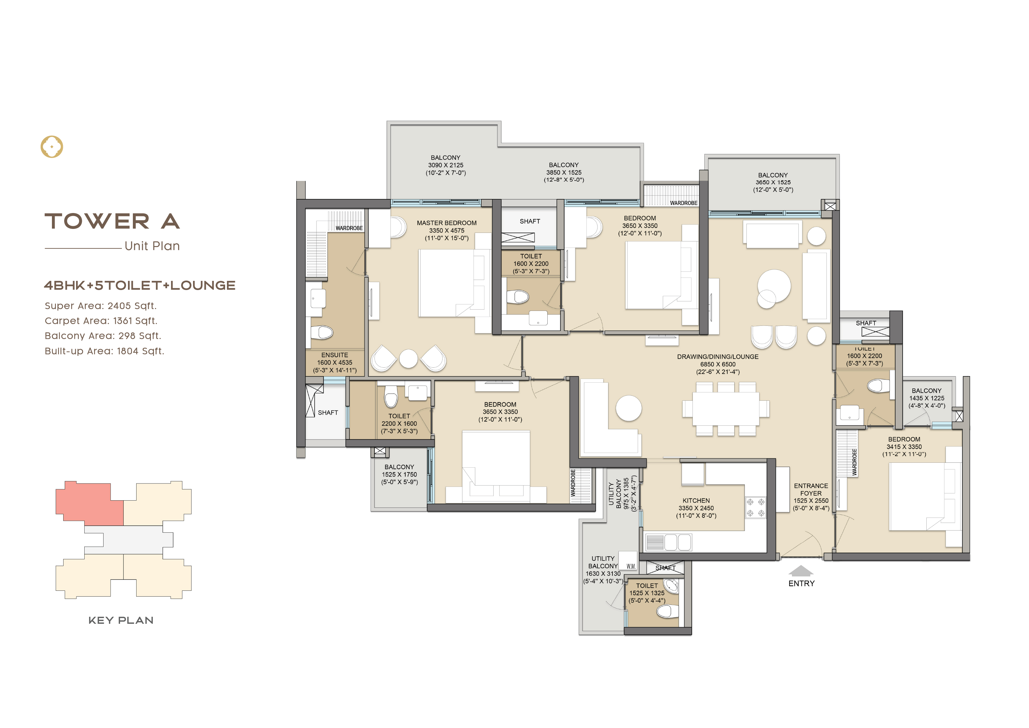 4 BHK + 5T + Study